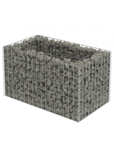 Gabbione Letto Rialzato in Acciaio Zincato 90x50x50 cm