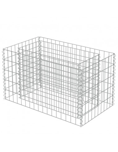 Gabbione Letto Rialzato in Acciaio Zincato 90x50x50 cm