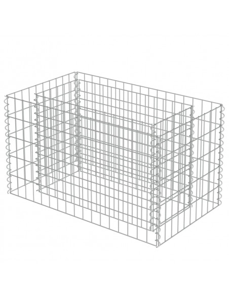 Gabbione Letto Rialzato in Acciaio Zincato 90x50x50 cm