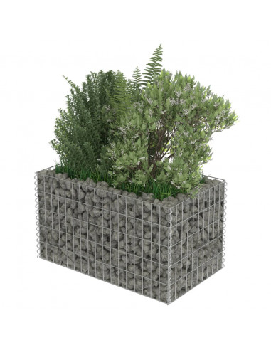 Gabbione Letto Rialzato in Acciaio Zincato 90x50x50 cm