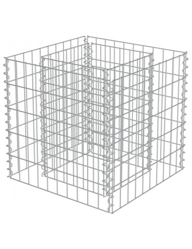 Gabbione Letto Rialzato in Acciaio Zincato 50x50x50 cm