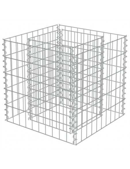 Gabbione Letto Rialzato in Acciaio Zincato 50x50x50 cm