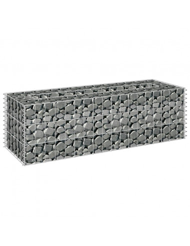 Gabbione Letto Rialzato in Acciaio Zincato 90x30x30 cm