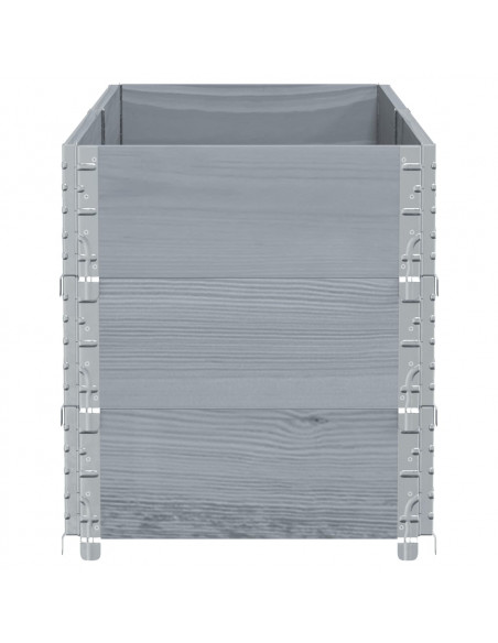 Fioriera da Giardino Grigia 150x50 cm Legno Massello di Pino