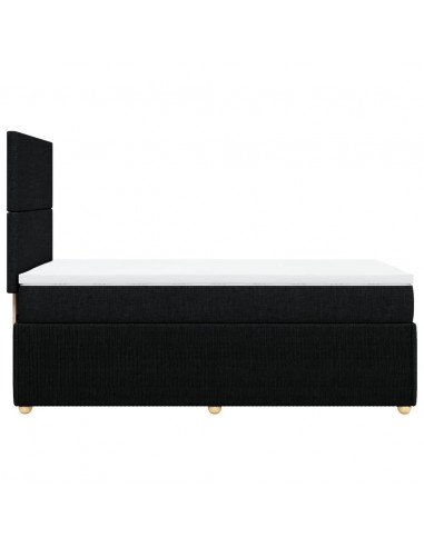 Giroletto a Molle con Materasso Nero 100x200 cm in Tessuto