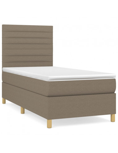 Giroletto a Molle con Materasso Tortora 90x190 cm in Tessuto