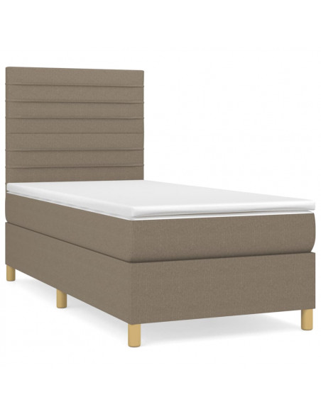 Giroletto a Molle con Materasso Tortora 90x190 cm in Tessuto