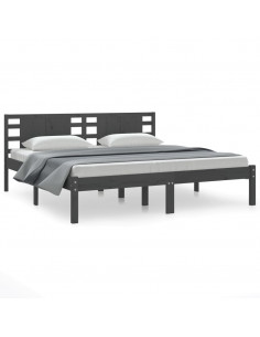 Giroletto Grigio in Legno Massello di Pino 200x200 cm 2