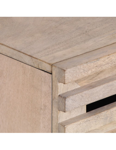 Comodino Bianco 50x34x60 cm in Legno Massello di Mango