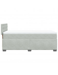 Giroletto a Molle con Materasso Grigio Chiaro 80x200 cm Velluto 2