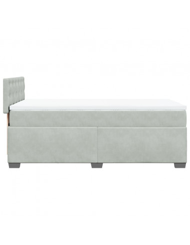 Giroletto a Molle con Materasso Grigio Chiaro 80x200 cm Velluto