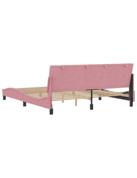 Giroletto con Testiera Rosa 180x200 cm in Velluto