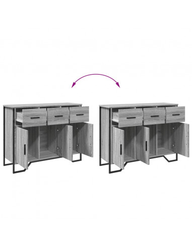 Credenza Grigio Sonoma 97x32,5x74,5 cm in Legno Multistrato