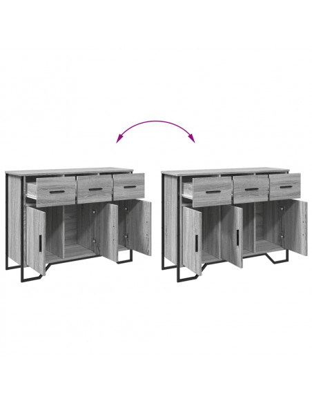 Credenza Grigio Sonoma 97x32,5x74,5 cm in Legno Multistrato