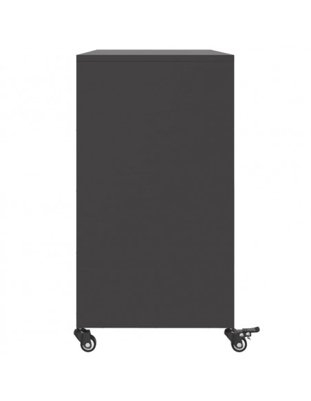 Credenza Nera 100,5x39x72 cm in Acciaio Laminato a Freddo