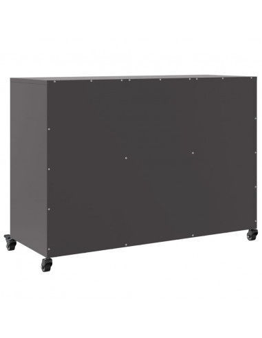 Credenza Nera 100,5x39x72 cm in Acciaio Laminato a Freddo