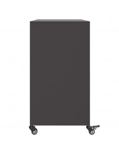 Credenza Nera 100,5x39x72 cm in Acciaio Laminato a Freddo 2