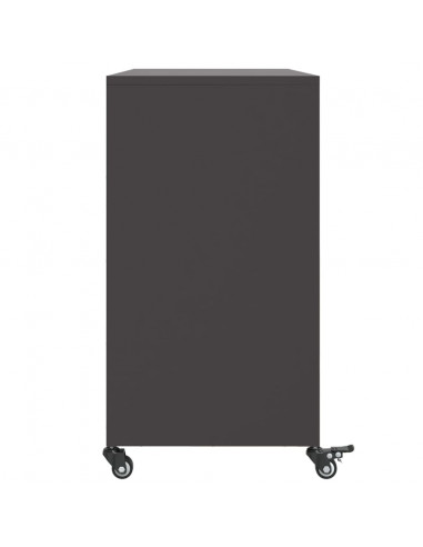 Credenza Nera 100,5x39x72 cm in Acciaio Laminato a Freddo