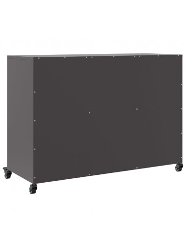 Credenza Nera 100,5x39x72 cm in Acciaio Laminato a Freddo