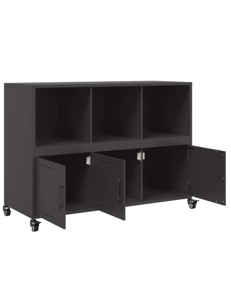 Credenza Nera 100,5x39x72 cm in Acciaio Laminato a Freddo