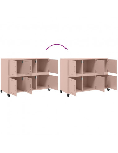 Credenza Rosa 100,5x39x72 cm in Acciaio Laminato a Freddo