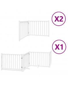 Cancello Cani Porta Pieghevole Bianco 12 Pannelli 640 cm Pioppo 2