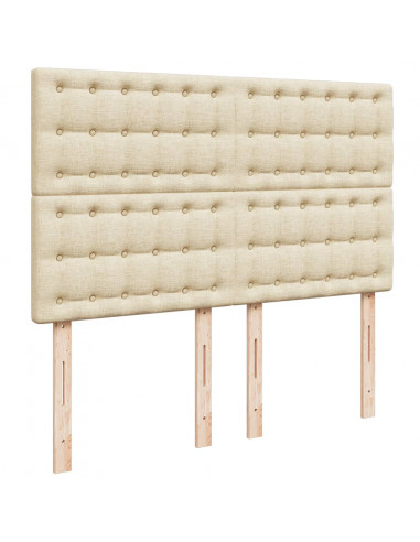 Giroletto a Molle con Materasso Crema 160x200 cm in Tessuto