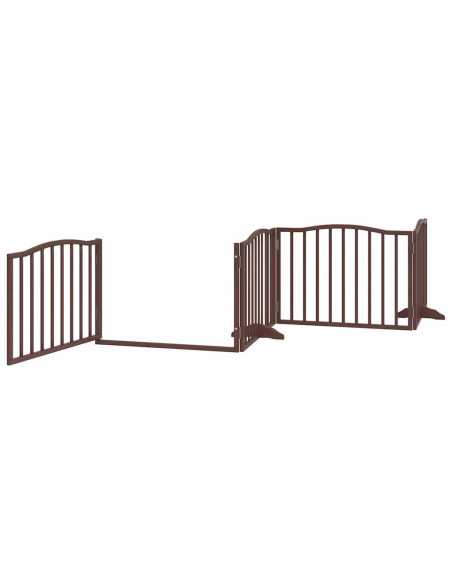 Cancello Cani Porta Pieghevole Marrone 8 Pannelli 640cm Pioppo