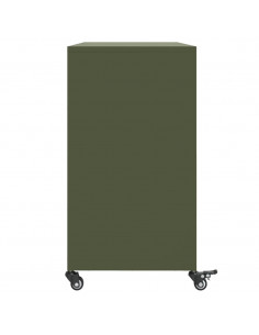 Credenza Verde Oliva 100,5x39x72 cm Acciaio Laminato a Freddo 2