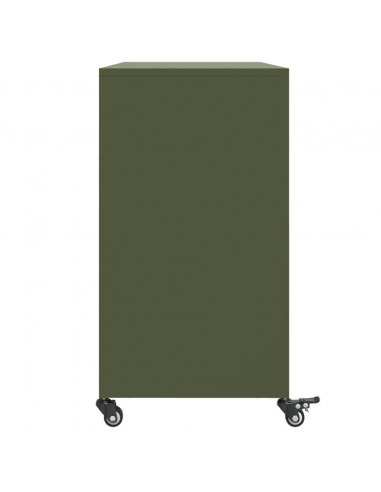 Credenza Verde Oliva 100,5x39x72 cm Acciaio Laminato a Freddo