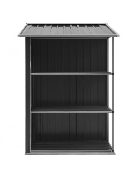 Capanno da Giardino con Scaffali Antracite 205x130x183 cm Ferro