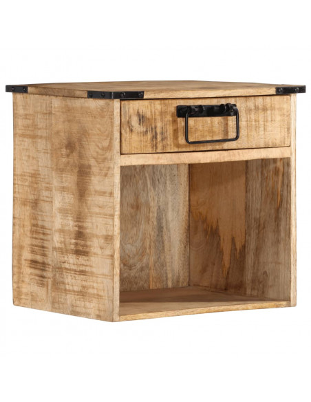 Comodino 40x30x37 cm in Legno Massello di Mango