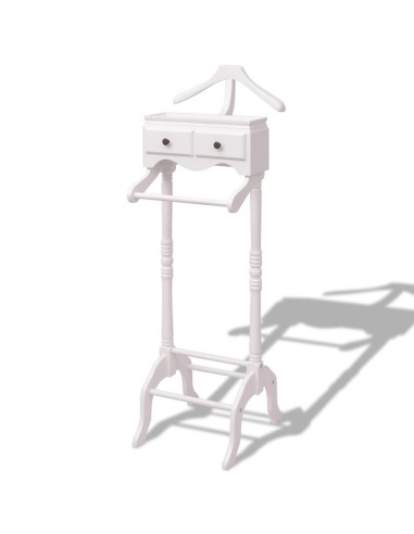 Appendiabiti con Armadietto in Legno Bianco