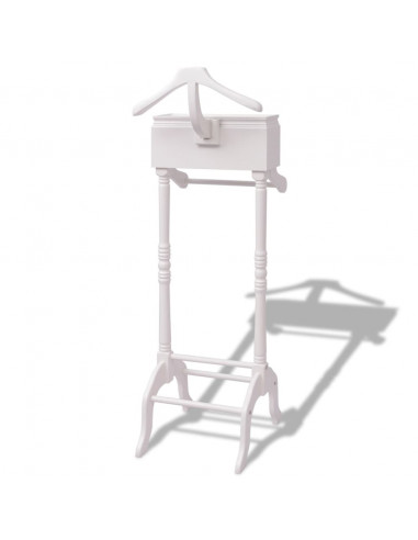 Appendiabiti con Armadietto in Legno Bianco