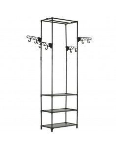 Appendiabiti Acciaio e Tessuto non Tessuto 55x28,5x175cm Nero 2