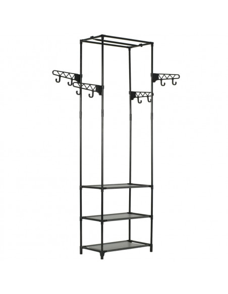 Appendiabiti Acciaio e Tessuto non Tessuto 55x28,5x175cm Nero