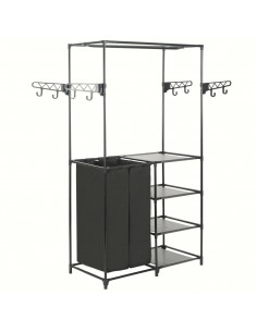 Appendiabiti Acciaio e Tessuto non Tessuto 87x44x158 cm Nero 2