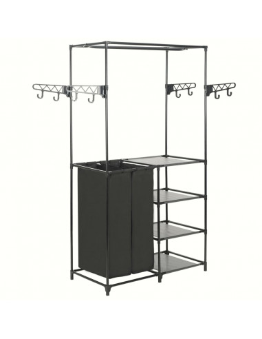 Appendiabiti Acciaio e Tessuto non Tessuto 87x44x158 cm Nero