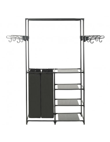 Appendiabiti Acciaio e Tessuto non Tessuto 87x44x158 cm Nero