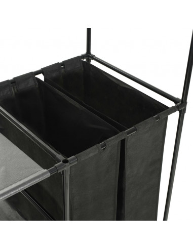 Appendiabiti Acciaio e Tessuto non Tessuto 87x44x158 cm Nero