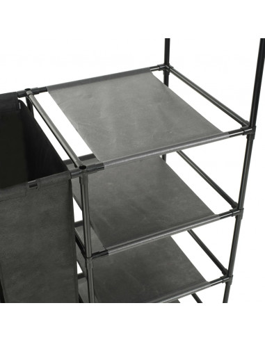 Appendiabiti Acciaio e Tessuto non Tessuto 87x44x158 cm Nero