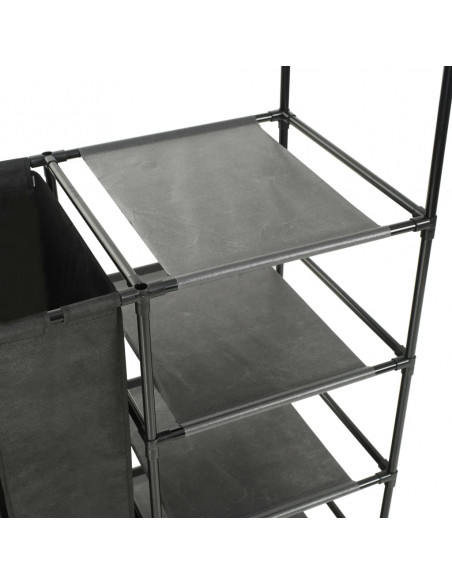 Appendiabiti Acciaio e Tessuto non Tessuto 87x44x158 cm Nero