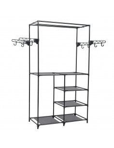 Appendiabiti Acciaio e Tessuto non Tessuto 87x44x158 cm Nero 2