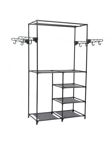 Appendiabiti Acciaio e Tessuto non Tessuto 87x44x158 cm Nero