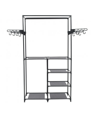 Appendiabiti Acciaio e Tessuto non Tessuto 87x44x158 cm Nero