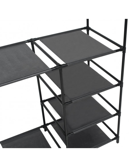 Appendiabiti Acciaio e Tessuto non Tessuto 87x44x158 cm Nero