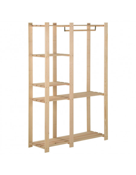 Appendiabiti 110x38x170 cm in Legno Massello di Pino