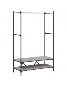 Appendiabiti con Scaffali Grigio Sonoma in Legno Multistrato 2