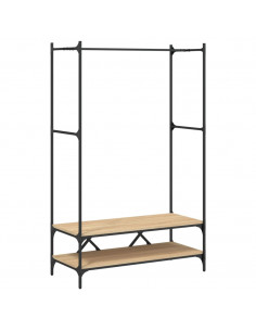 Appendiabiti con Scaffali Rovere Sonoma in Legno Multistrato 2