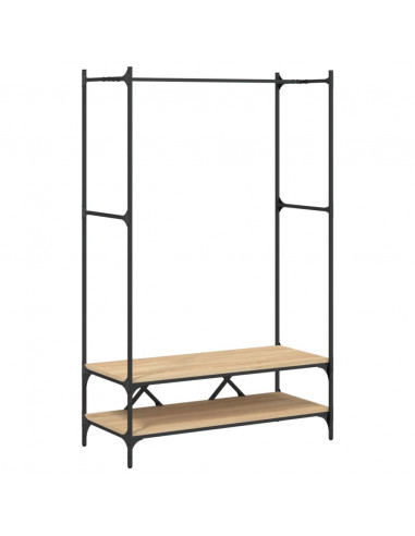 Appendiabiti con Scaffali Rovere Sonoma in Legno Multistrato